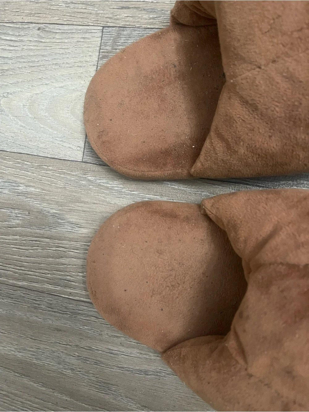 Kids Brown Bear Plush Slippers